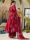 Maroon Colour Rayon Printed Kurti With Pant Dupatta Bulk Orders In India  Aaradhna 2049